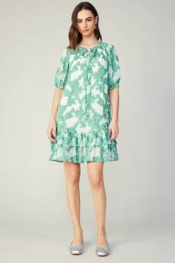 Current Air Mini Dresses-Abstract Motif Mini Dress DEEPMINT