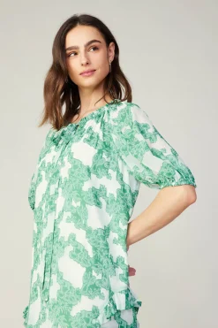 Current Air Mini Dresses-Abstract Motif Mini Dress DEEPMINT