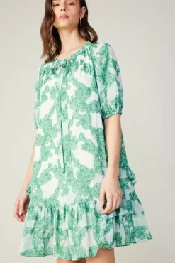 Current Air Mini Dresses-Abstract Motif Mini Dress DEEPMINT