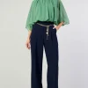 Current Air Long Sleeve Tops-Alessia Dolman Sleeved Blouse LEAFGREEN