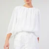 Current Air Long Sleeve Tops-Alessia Dolman Sleeved Blouse WHITE