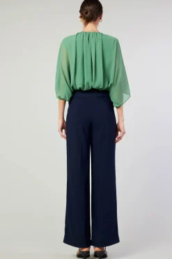 Current Air Long Sleeve Tops-Alessia Dolman Sleeved Blouse LEAFGREEN