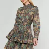 Current Air Mini Dresses-Anberlin Mini Dress TAUPEPAISLEY