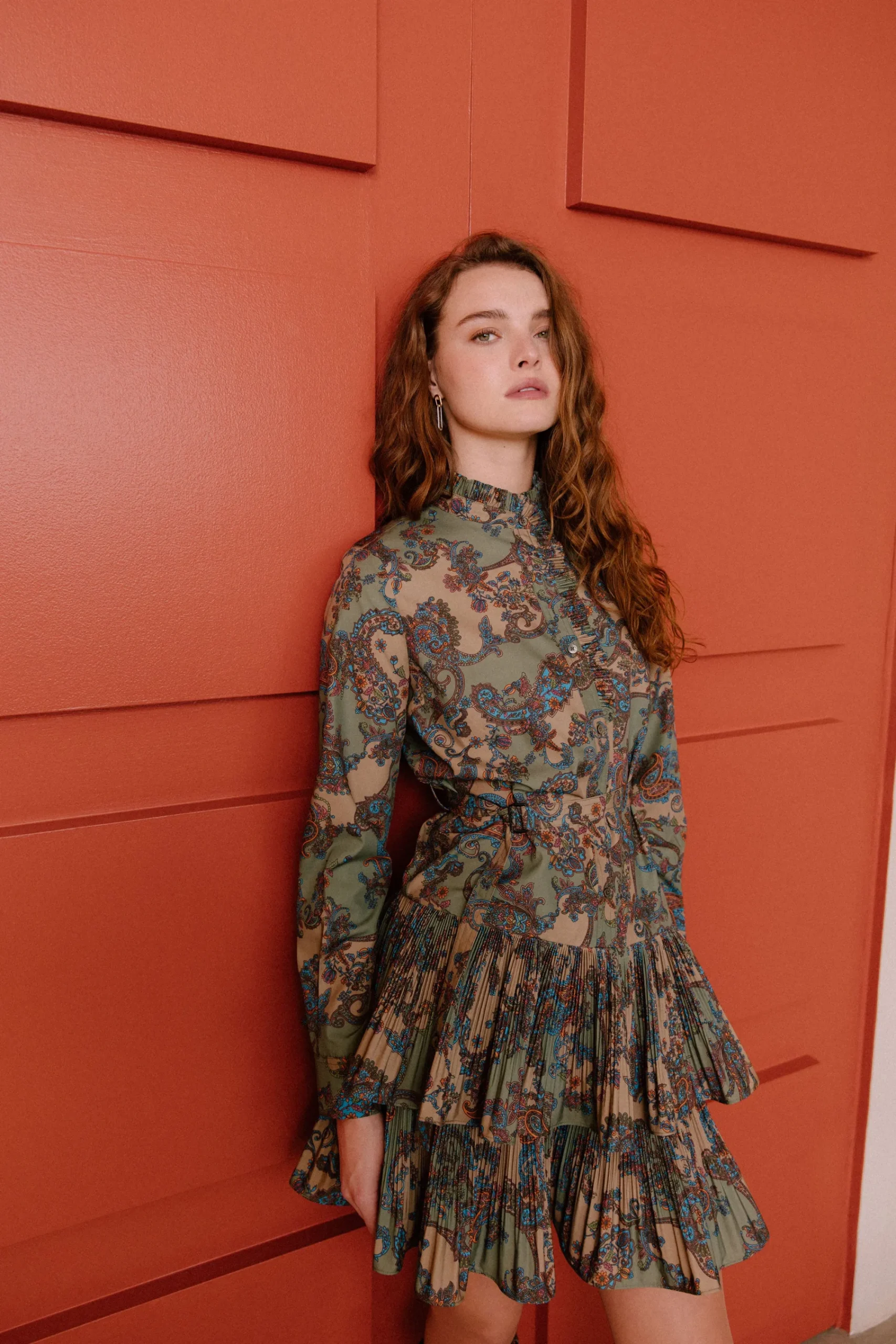 Current Air Mini Dresses-Anberlin Mini Dress TAUPEPAISLEY