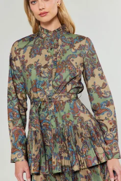 Current Air Mini Dresses-Anberlin Mini Dress TAUPEPAISLEY