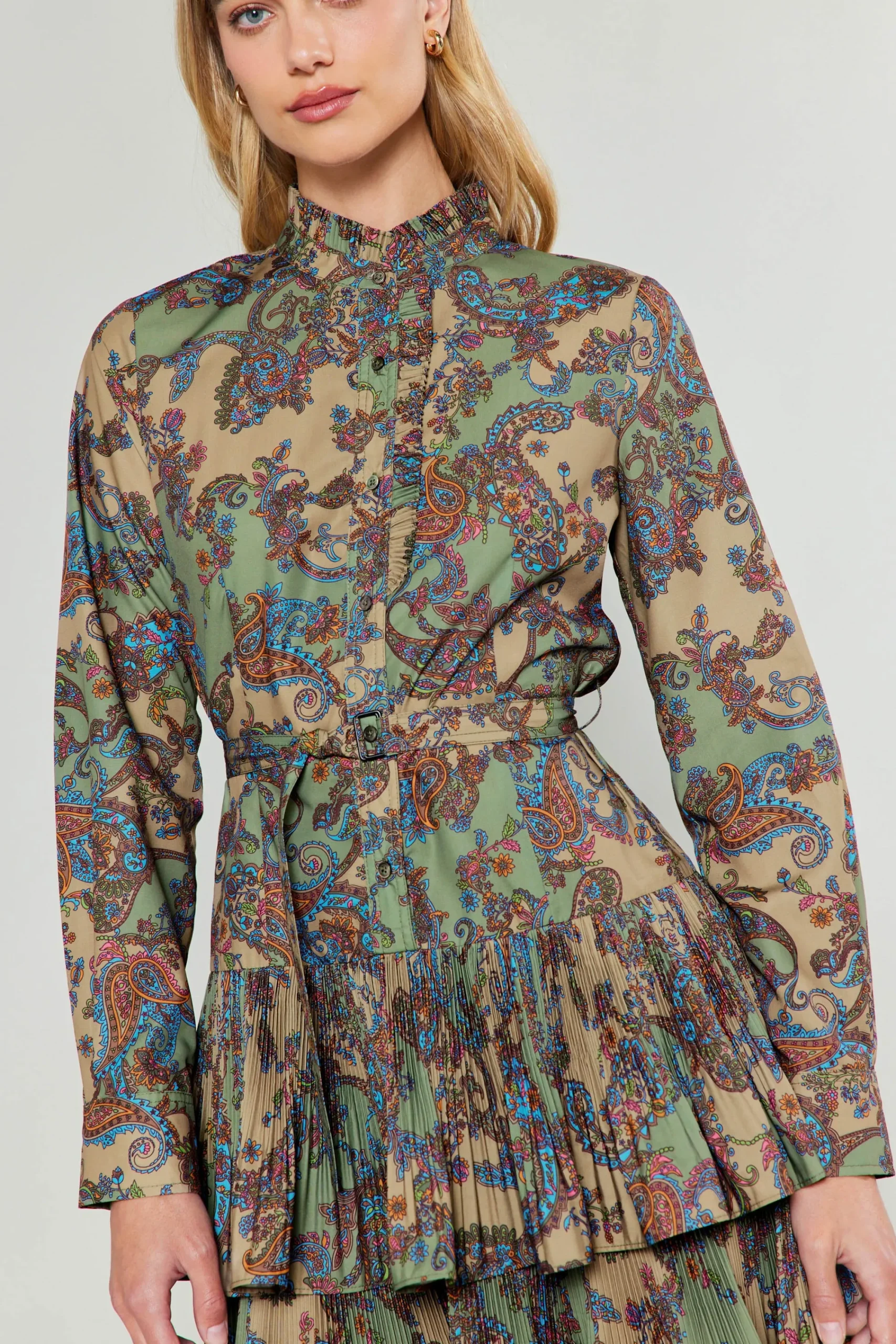 Current Air Mini Dresses-Anberlin Mini Dress TAUPEPAISLEY