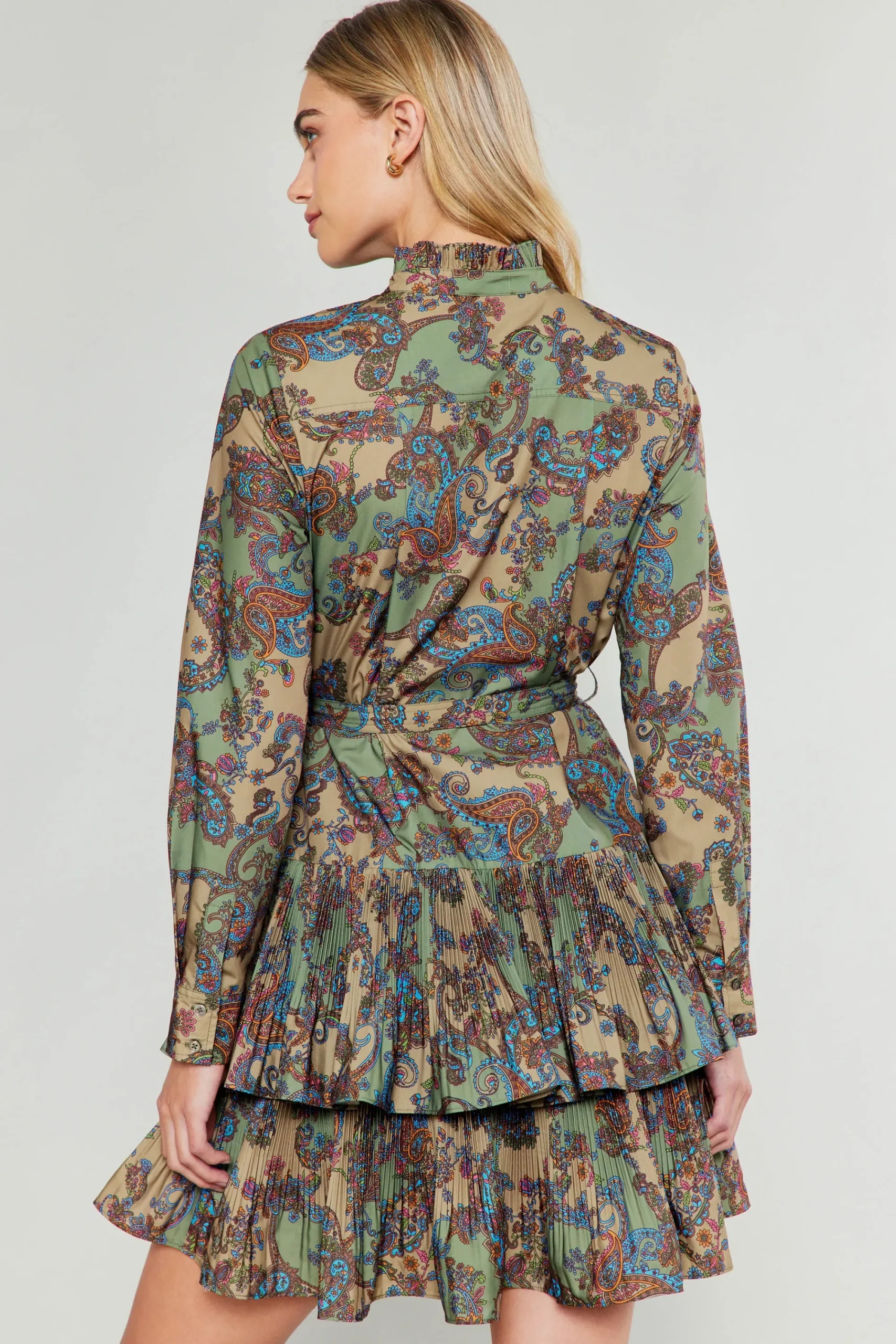 Current Air Mini Dresses-Anberlin Mini Dress TAUPEPAISLEY