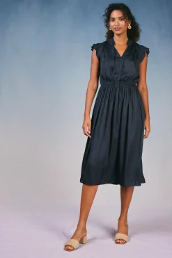 Current Air Midi Dresses-Audrey Midi Dress BLACK