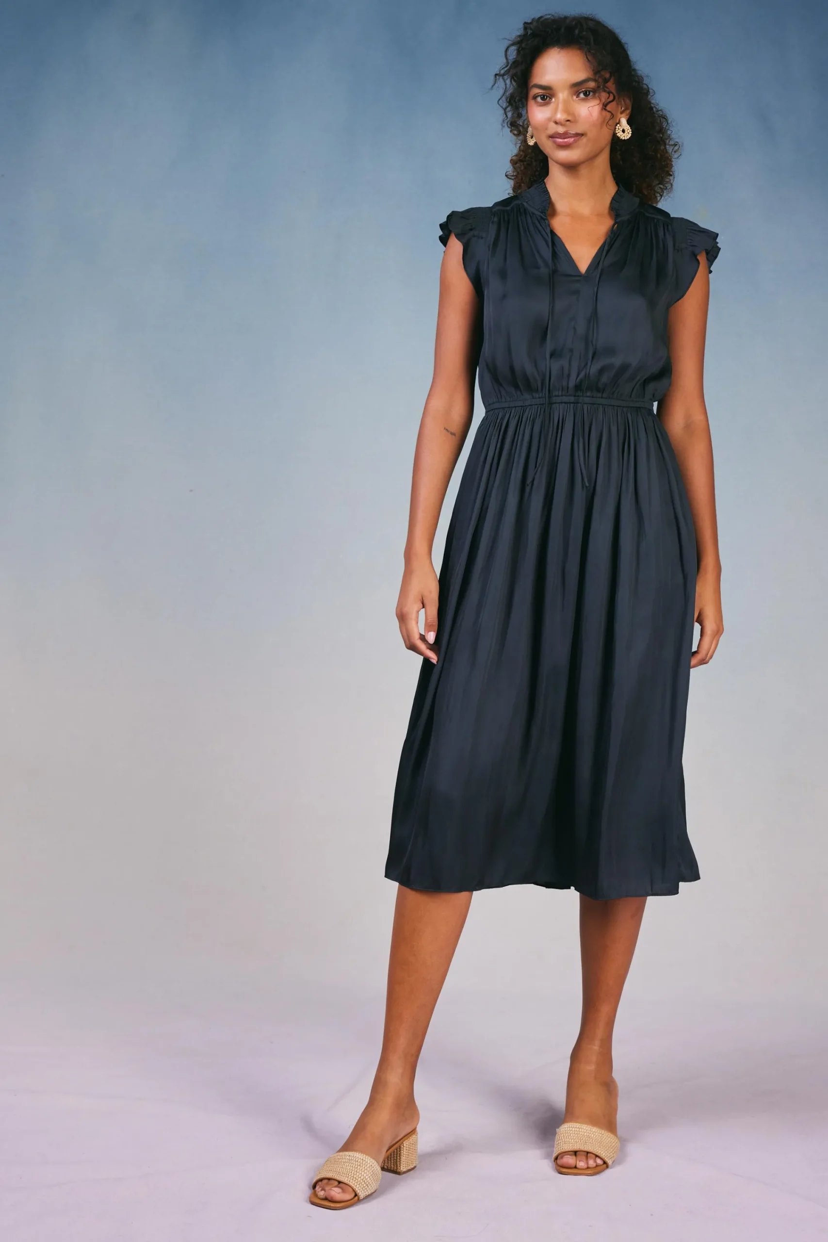 Current Air Midi Dresses-Audrey Midi Dress BLACK