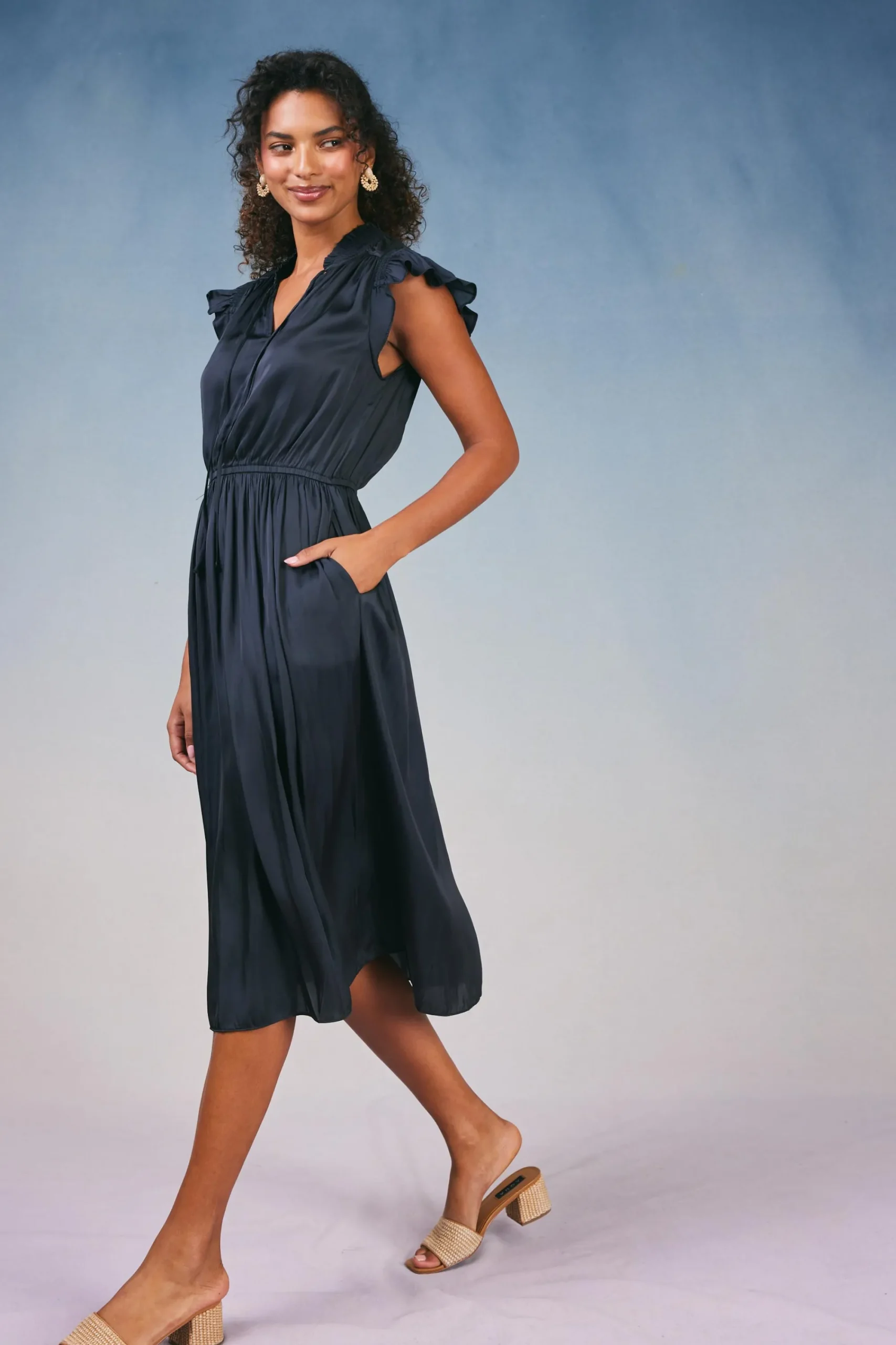 Current Air Midi Dresses-Audrey Midi Dress BLACK