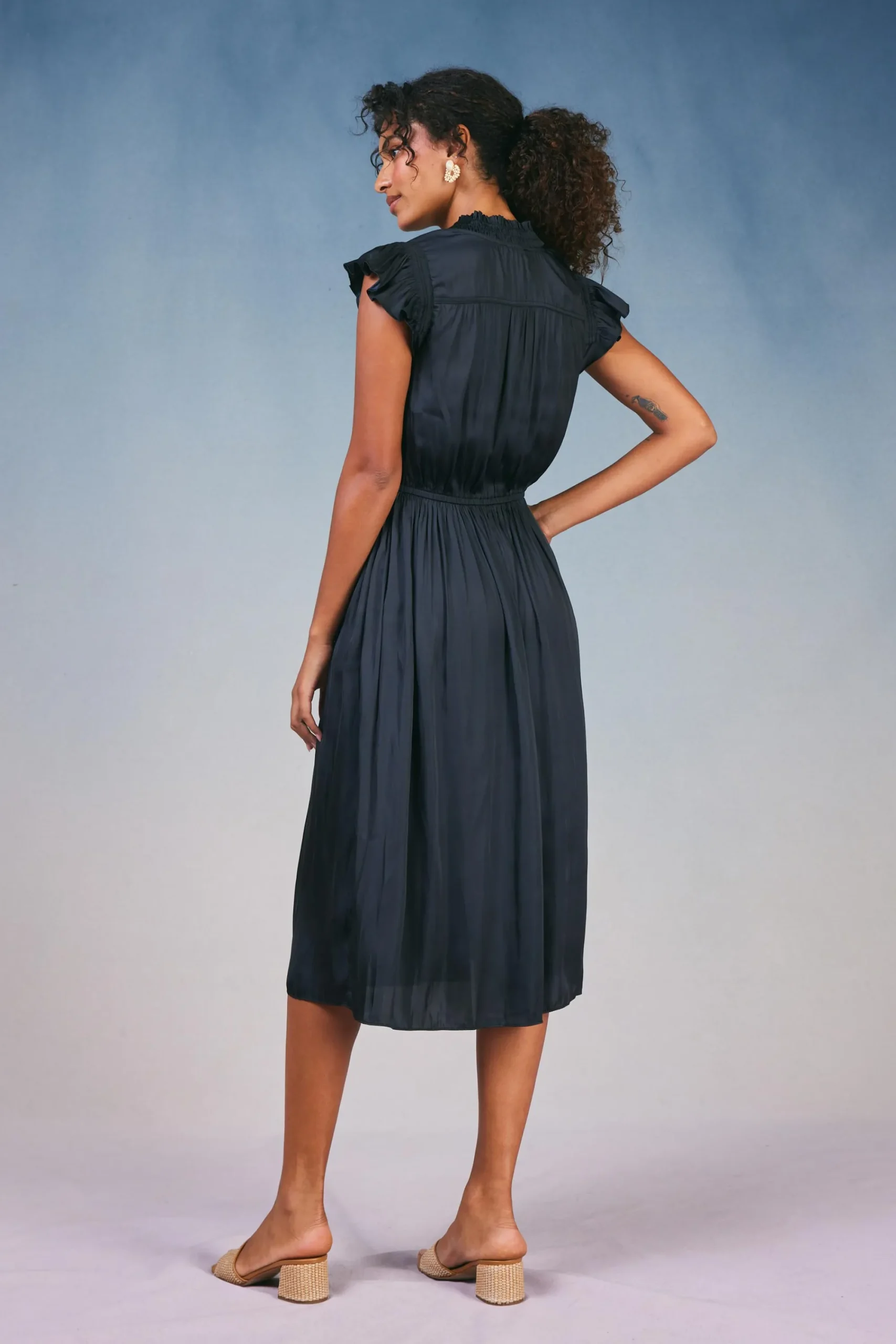 Current Air Midi Dresses-Audrey Midi Dress BLACK