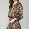 Current Air Mini Dresses-Aurelie Floral Print Mini Dress BLACKFLORAL
