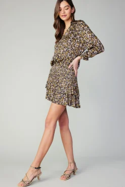 Current Air Mini Dresses-Aurelie Floral Print Mini Dress BLACKFLORAL