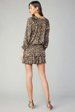 Current Air Mini Dresses-Aurelie Floral Print Mini Dress BLACKFLORAL