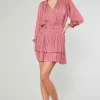 Current Air Mini Dresses-Aurelie Pleated Mini Dress ROSE