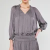 Current Air Mini Dresses-Aurelie Pleated Mini Dress TAUPEGREY