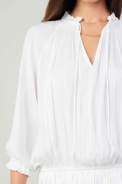 Current Air Mini Dresses-Aurelie Pleated Mini Dress WHITE