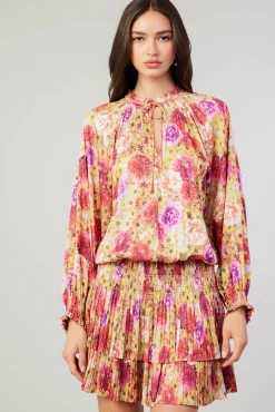 Current Air Mini Dresses-Aurelie Rose Mini Dress YELLOWREDMLT