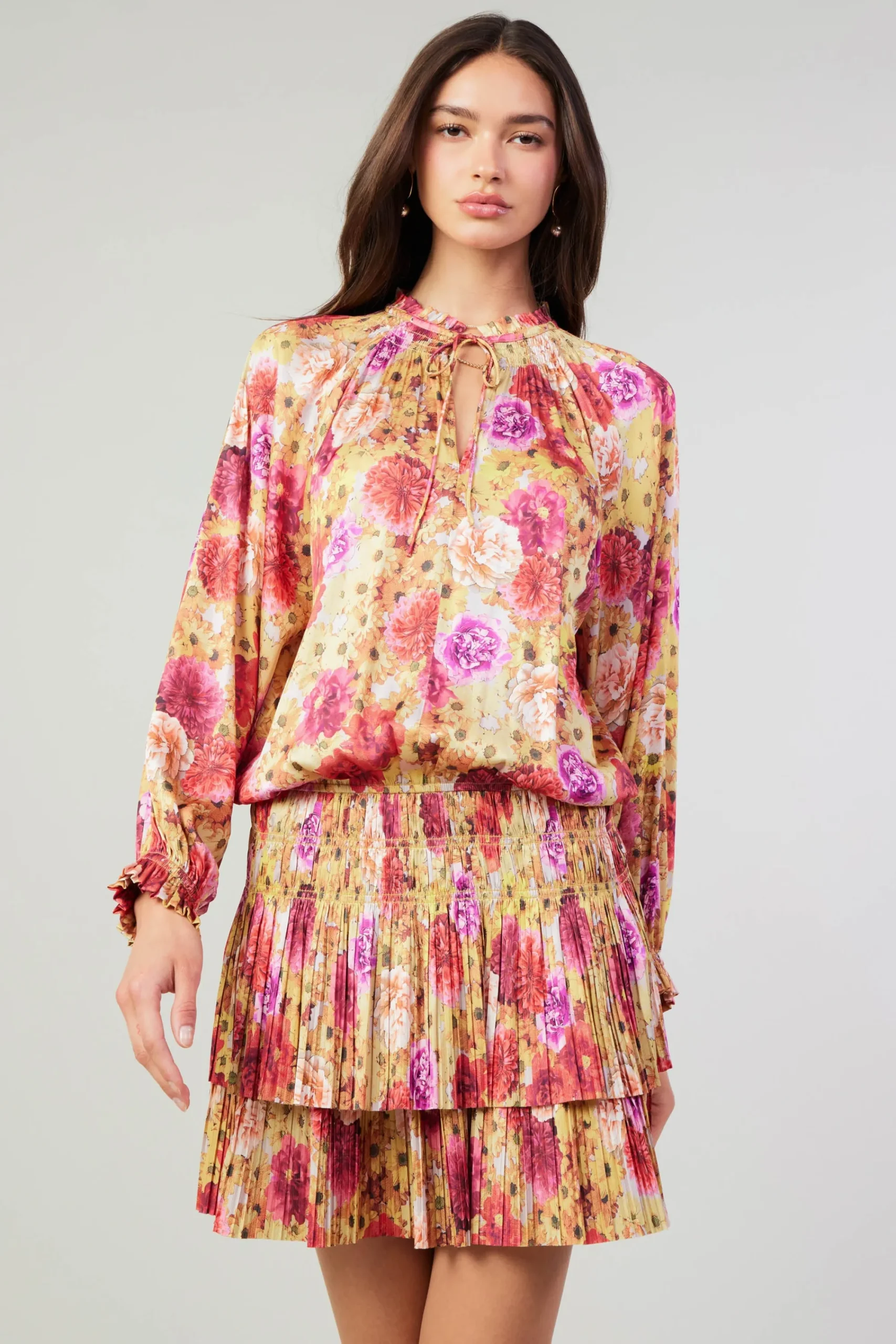 Current Air Mini Dresses-Aurelie Rose Mini Dress YELLOWREDMLT