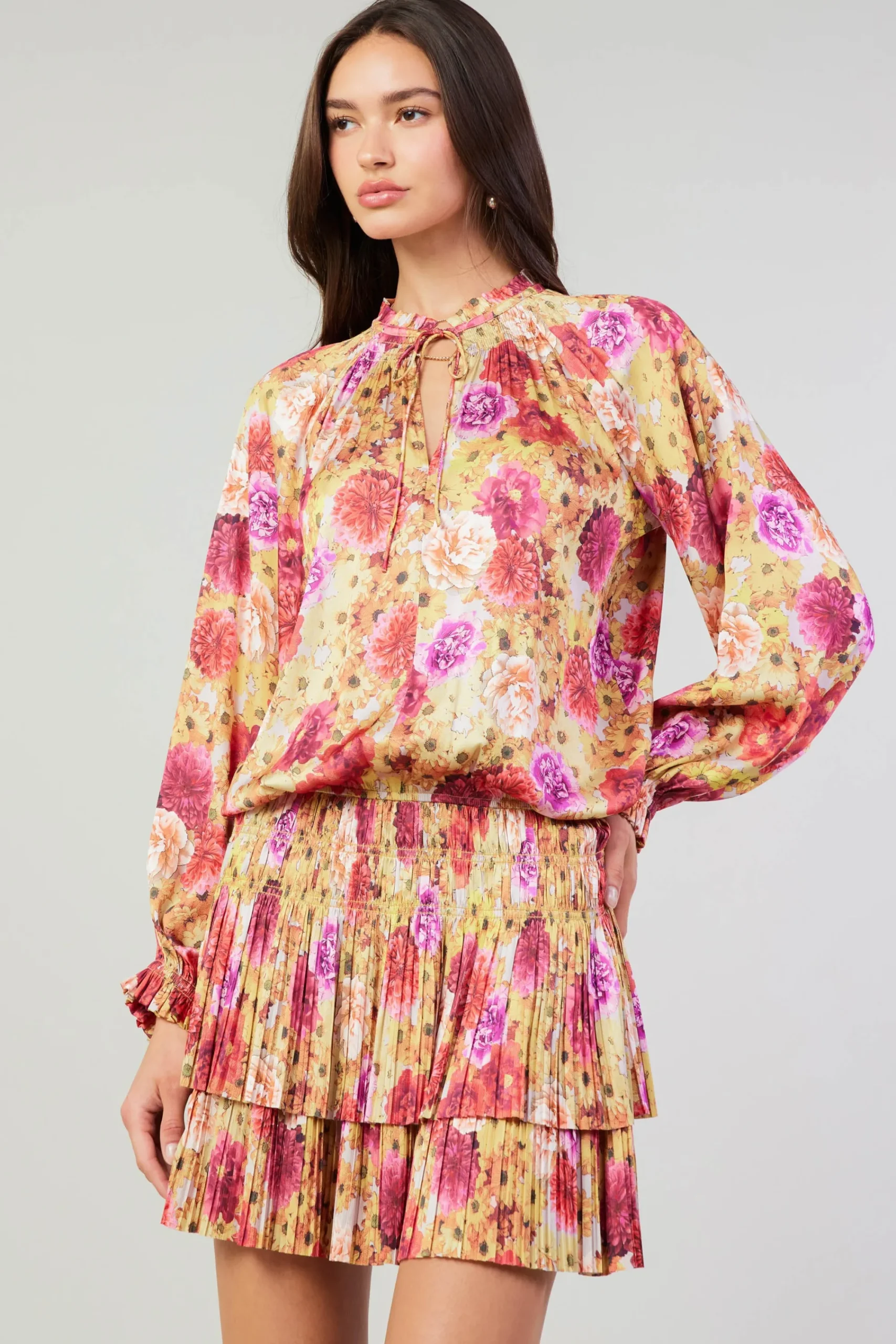 Current Air Mini Dresses-Aurelie Rose Mini Dress YELLOWREDMLT