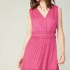 Current Air Mini Dresses-Aurora Crinkle Pleated Mini Dress FUCHSIA