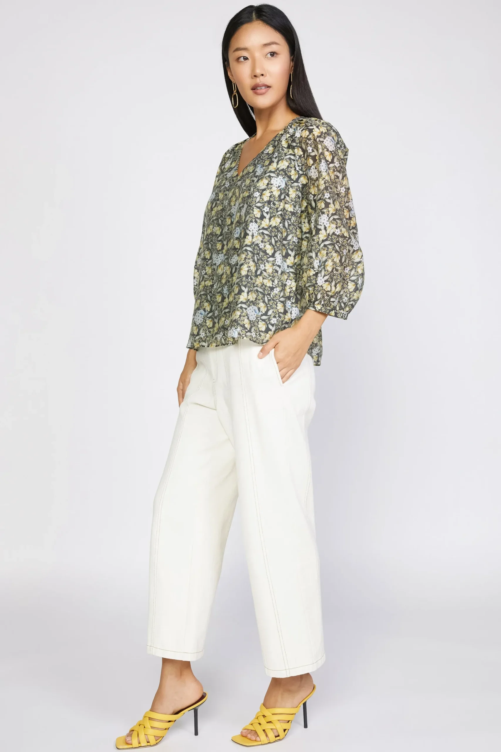 Current Air Short Sleeve Tops | Long Sleeve Tops-Baroque Floral Raglan Blouse BLACKFLORAL
