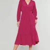 Current Air Midi Dresses-Belle Midi Dress DEEPFUCHSIA