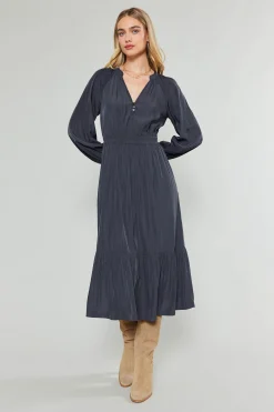 Current Air Midi Dresses-Belle Midi Dress CHARCOAL