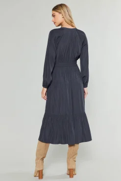 Current Air Midi Dresses-Belle Midi Dress CHARCOAL