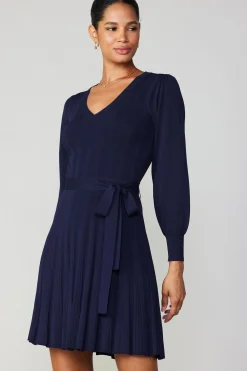 Current Air Knitwear | Mini Dresses-Belted Knit Mini Dress NAVY