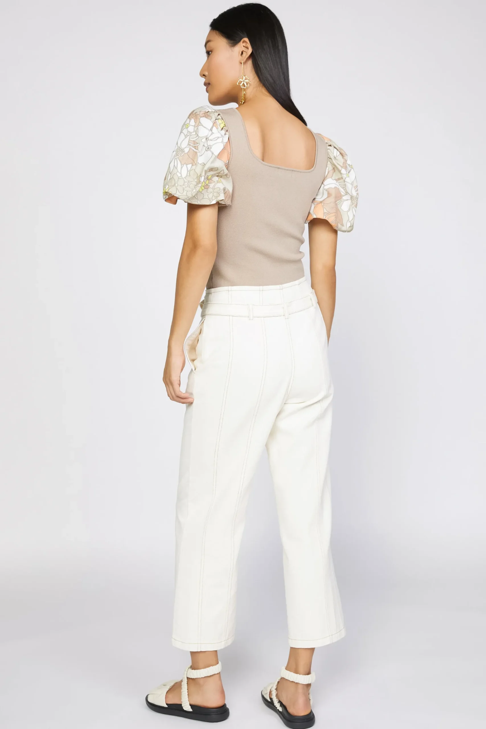 Current Air Pants-Belted Straight Leg Pant NATURAL