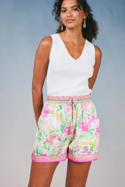 Current Air Shorts-Botanical Watercolor Shorts PINKMLTFLORAL
