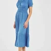 Current Air Midi Dresses-Brooklyn Pleated Midi Dress FADEDBLUE