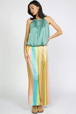 Current Air Sleeveless Tops-Bubble Hem Blouse SAGEGREEN