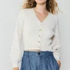 Current Air Cardigans | Long Sleeve Tops-Button Cardigan CREAM