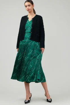 Current Air Cardigans-Button Up Tweed Cardigan BLACK