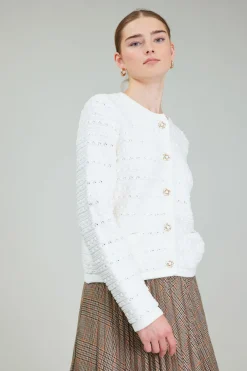 Current Air Cardigans-Buttonup Cardigan IVORY