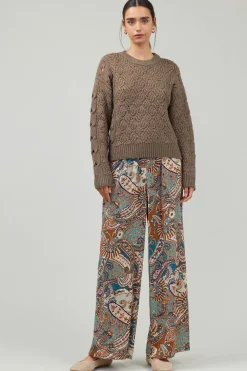 Current Air Knitwear | Sweaters-Cable Knit Sweater COCOA