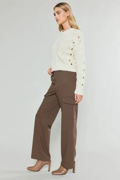 Current Air Knitwear | Sweaters-Cable Knit Sweater IVORY