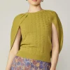 Current Air Sweaters-Cape Layered Sweater Top OLIVEMUSTARD