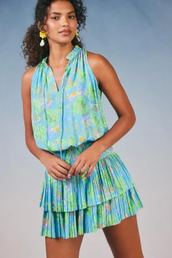 Current Air Mini Dresses-Cara Pleated Mini Dress BLUEMLT