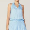 Current Air Mini Dresses-Cara Pleated Mini Dress PASTELBLUE