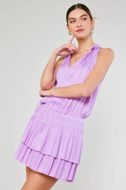 Current Air Mini Dresses-Cara Pleated Mini Dress PASTELPINK
