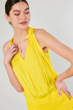 Current Air Mini Dresses-Cara Pleated Mini Dress SUNNYYELLOW