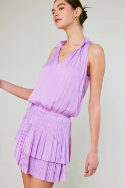 Current Air Mini Dresses-Cara Pleated Mini Dress PASTELPINK