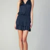 Current Air Mini Dresses-Cara Sleeveless Pleated Mini Dress DARKNAVY