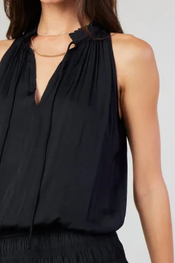 Current Air Mini Dresses-Cara Sleeveless Pleated Mini Dress BLACK