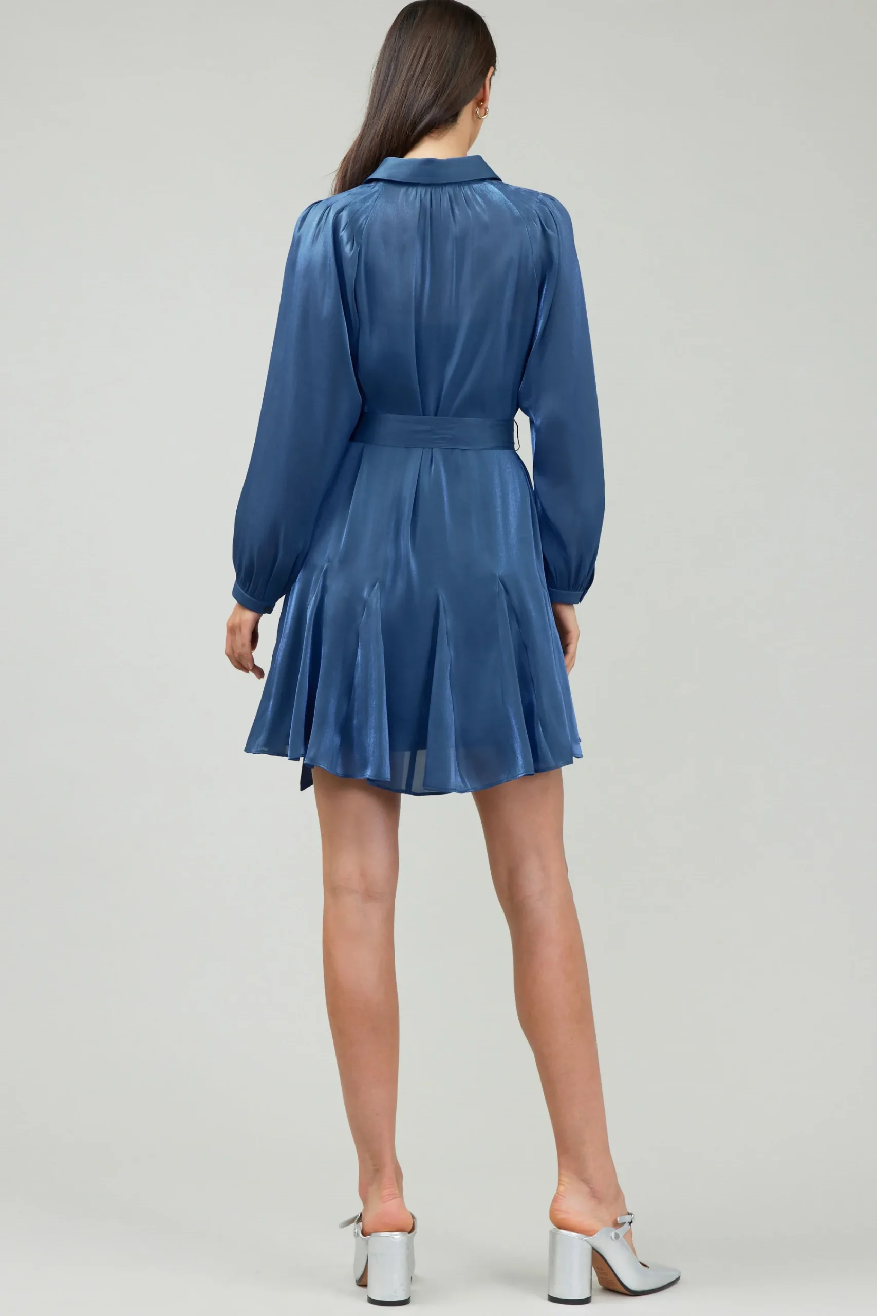 Current Air Mini Dresses-Carmel Lustrous Mini Dress MIDNIGHTBLUE