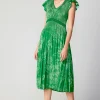 Current Air Midi Dresses-Carolina Pleated Skirt Midi Dress SPRINGGREEN