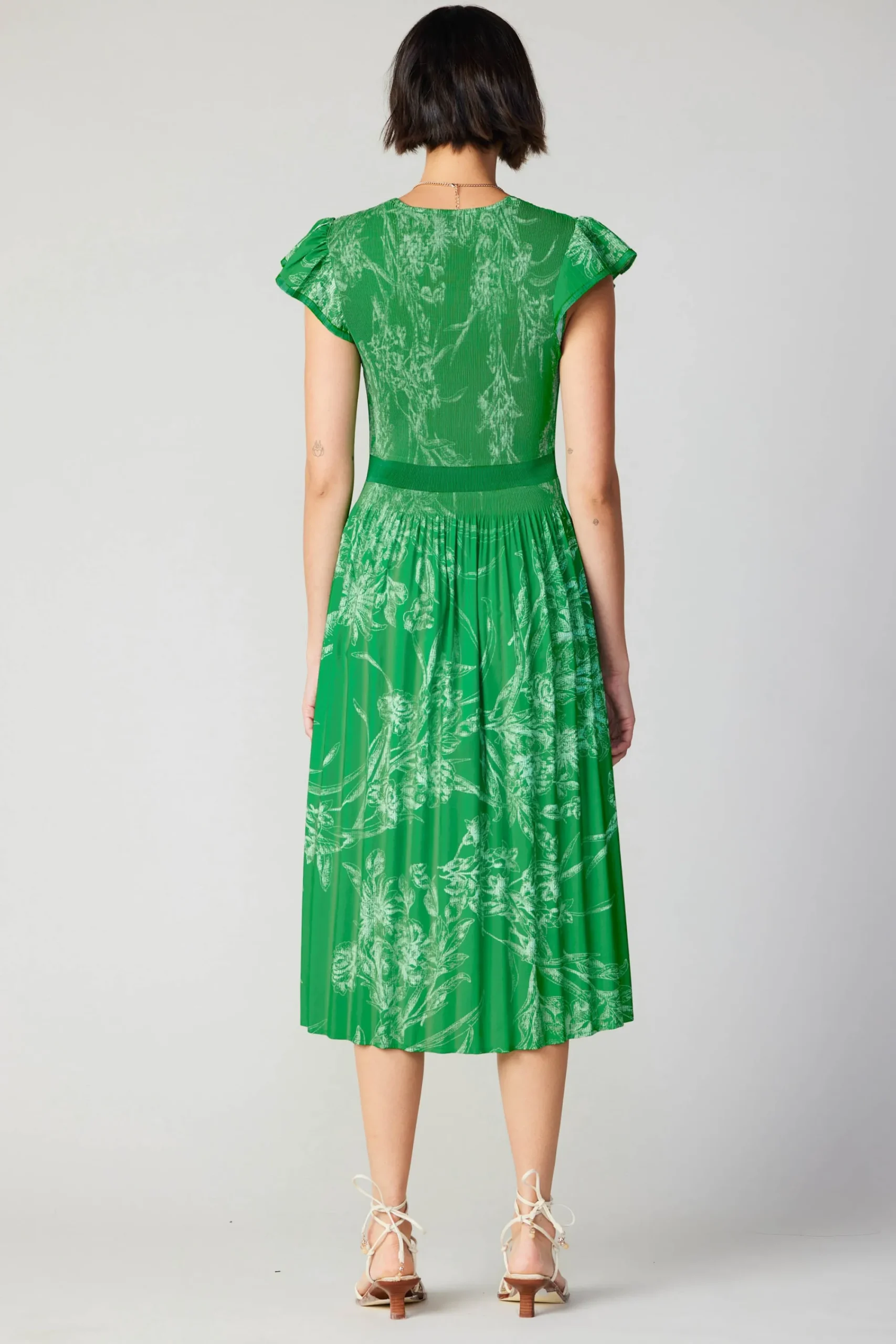 Current Air Midi Dresses-Carolina Pleated Skirt Midi Dress SPRINGGREEN